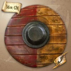Bouclier Drang En Bois Peint