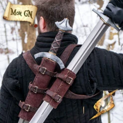 Double Fourreau Dorsal Cuir Suédé